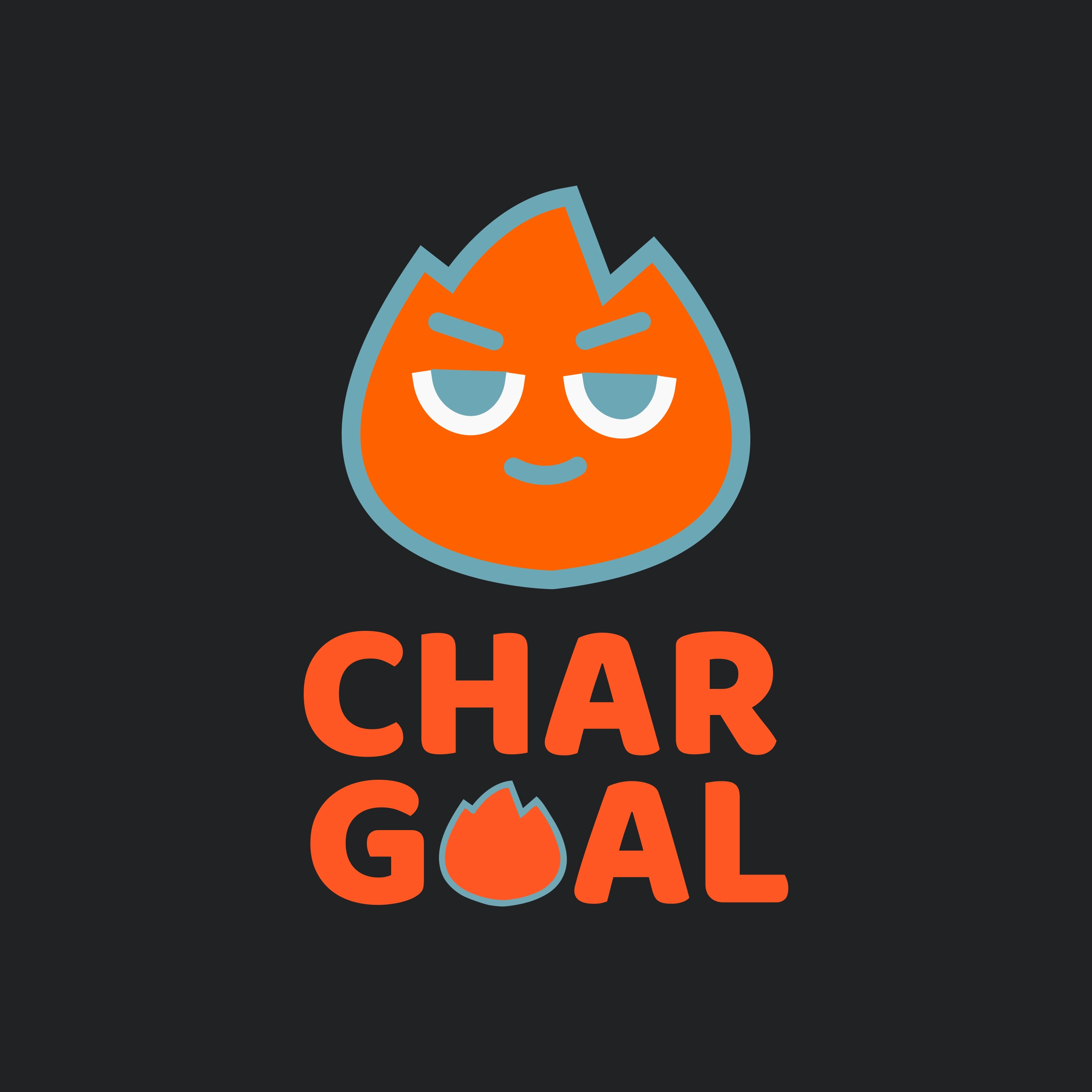 Chargoal Mobile App featured thumbnail icon showing flame mascot and logo design
